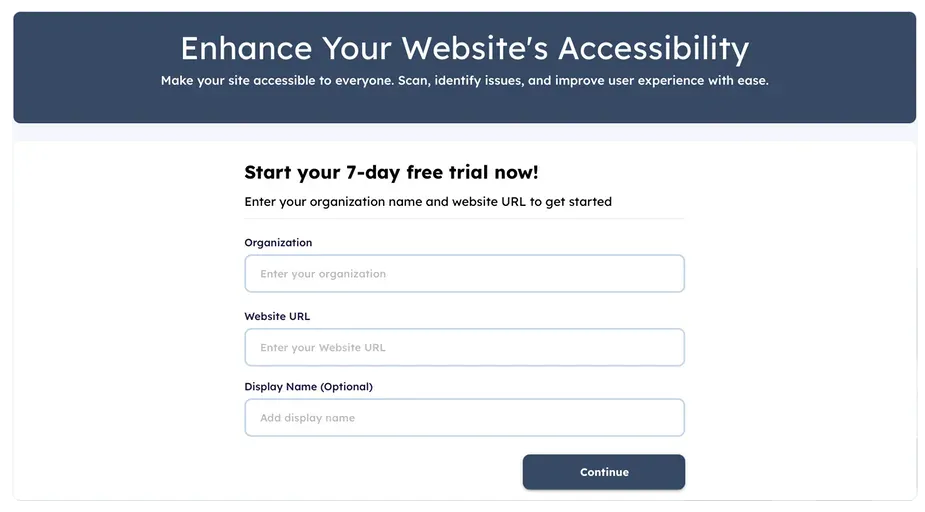 Screenshot of the QualiBooth free trial start screen.