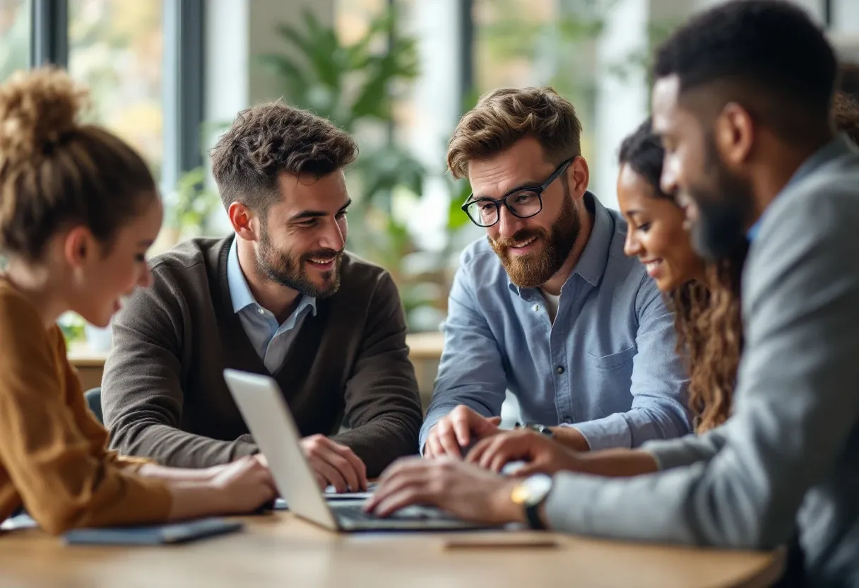 An accessibility consultant guiding a client team through a compliance roadmap on a screen.